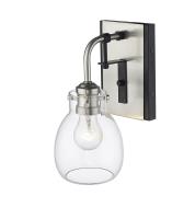 One Light Wall Sconce by Z-Lite - Kraken Collection, Matte Black + Brushed Nickel Finish - 466-1S-MB-BN