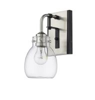 One Light Wall Sconce by Z-Lite - Kraken Collection, Matte Black + Brushed Nickel Finish - 466-1S-MB-BN