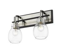 Two Light Wall Sconce by Z-Lite - Kraken Collection, Matte Black + Brushed Nickel Finish - 466-2S-MB-BN