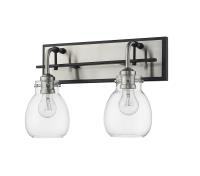 Two Light Wall Sconce by Z-Lite - Kraken Collection, Matte Black + Brushed Nickel Finish - 466-2S-MB-BN