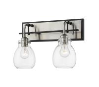 Two Light Wall Sconce by Z-Lite - Kraken Collection, Matte Black + Brushed Nickel Finish - 466-2S-MB-BN