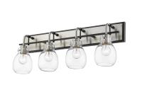 Four Light Vanity by Z-Lite - Kraken Collection, Matte Black + Brushed Nickel Finish - 466-4V-MB-BN