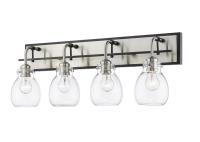 Four Light Vanity by Z-Lite - Kraken Collection, Matte Black + Brushed Nickel Finish - 466-4V-MB-BN