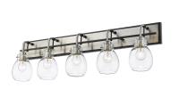 Five Light Vanity by Z-Lite - Kraken Collection, Matte Black + Brushed Nickel Finish - 466-5V-MB-BN