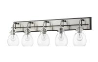 Five Light Vanity by Z-Lite - Kraken Collection, Matte Black + Brushed Nickel Finish - 466-5V-MB-BN
