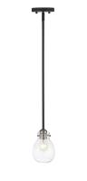 One Light Pendant by Z-Lite - Kraken Collection, Matte Black + Brushed Nickel Finish - 466MP-MB-BN