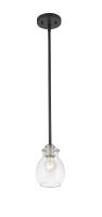 One Light Pendant by Z-Lite - Kraken Collection, Matte Black + Brushed Nickel Finish - 466MP-MB-BN