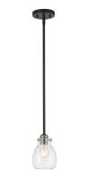 One Light Pendant by Z-Lite - Kraken Collection, Matte Black + Brushed Nickel Finish - 466MP-MB-BN