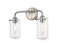 Two Light Vanity by Z-Lite - Delaney Collection, Brushed Nickel Finish - 471-2V-BN