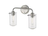 Two Light Vanity by Z-Lite - Delaney Collection, Brushed Nickel Finish - 471-2V-BN