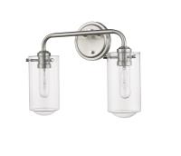 Two Light Vanity by Z-Lite - Delaney Collection, Brushed Nickel Finish - 471-2V-BN