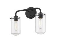 Two Light Vanity by Z-Lite - Delaney Collection, Matte Black Finish - 471-2V-MB