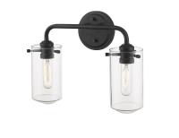 Two Light Vanity by Z-Lite - Delaney Collection, Matte Black Finish - 471-2V-MB