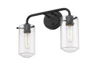 Two Light Vanity by Z-Lite - Delaney Collection, Matte Black Finish - 471-2V-MB