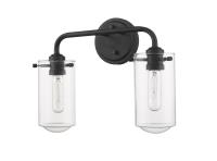 Two Light Vanity by Z-Lite - Delaney Collection, Matte Black Finish - 471-2V-MB