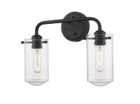 Two Light Vanity by Z-Lite - Delaney Collection, Matte Black Finish - 471-2V-MB