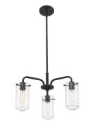 Three Light Chandelier by Z-Lite - Delaney Collection, Matte Black Finish - 471-3MB