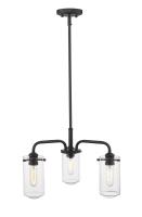 Three Light Chandelier by Z-Lite - Delaney Collection, Matte Black Finish - 471-3MB