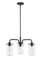 Three Light Chandelier by Z-Lite - Delaney Collection, Matte Black Finish - 471-3MB