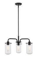 Three Light Chandelier by Z-Lite - Delaney Collection, Matte Black Finish - 471-3MB