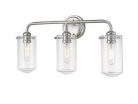 Three Light Vanity by Z-Lite - Delaney Collection, Brushed Nickel Finish - 471-3V-BN