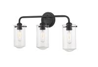 Three Light Vanity by Z-Lite - Delaney Collection, Matte Black Finish - 471-3V-MB