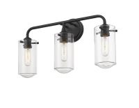 Three Light Vanity by Z-Lite - Delaney Collection, Matte Black Finish - 471-3V-MB