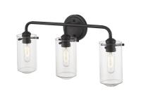Three Light Vanity by Z-Lite - Delaney Collection, Matte Black Finish - 471-3V-MB