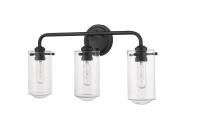 Three Light Vanity by Z-Lite - Delaney Collection, Matte Black Finish - 471-3V-MB