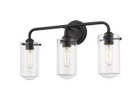 Three Light Vanity by Z-Lite - Delaney Collection, Matte Black Finish - 471-3V-MB