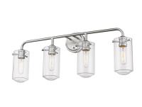 Four Light Vanity by Z-Lite - Delaney Collection, Brushed Nickel Finish - 471-4V-BN