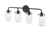Four Light Vanity by Z-Lite - Delaney Collection, Matte Black Finish - 471-4V-MB