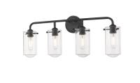 Four Light Vanity by Z-Lite - Delaney Collection, Matte Black Finish - 471-4V-MB