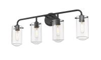Four Light Vanity by Z-Lite - Delaney Collection, Matte Black Finish - 471-4V-MB