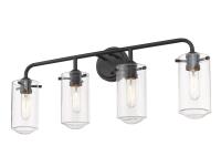 Four Light Vanity by Z-Lite - Delaney Collection, Matte Black Finish - 471-4V-MB