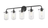 Five Light Vanity by Z-Lite - Delaney Collection, Matte Black Finish - 471-5V-MB