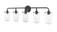 Five Light Vanity by Z-Lite - Delaney Collection, Matte Black Finish - 471-5V-MB