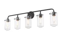 Five Light Vanity by Z-Lite - Delaney Collection, Matte Black Finish - 471-5V-MB