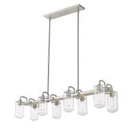 Eight Light Linear Chandelier by Z-Lite - Delaney Collection, Brushed Nickel Finish - 471-8L-BN