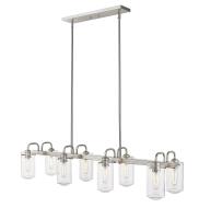 Eight Light Linear Chandelier by Z-Lite - Delaney Collection, Brushed Nickel Finish - 471-8L-BN