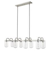 Eight Light Linear Chandelier by Z-Lite - Delaney Collection, Brushed Nickel Finish - 471-8L-BN