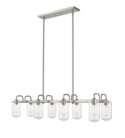 Eight Light Linear Chandelier by Z-Lite - Delaney Collection, Brushed Nickel Finish - 471-8L-BN