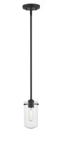 One Light Pendant by Z-Lite - Delaney Collection, Matte Black Finish - 471MP-MB