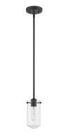 One Light Pendant by Z-Lite - Delaney Collection, Matte Black Finish - 471MP-MB