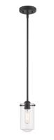 One Light Pendant by Z-Lite - Delaney Collection, Matte Black Finish - 471MP-MB