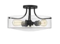Three Light Semi Flush Mount by Z-Lite - Delaney Collection, Matte Black Finish - 471SF-MB