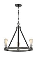 Three Light Chandelier by Z-Lite - Kirkland Collection, Ashen Barnboard Finish - 472-3ABB