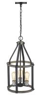 Three Light Pendant by Z-Lite - Kirkland Collection, Ashen Barnboard Finish - 472-3P-ABB