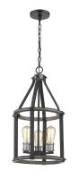 Three Light Pendant by Z-Lite - Kirkland Collection, Ashen Barnboard Finish - 472-3P-ABB