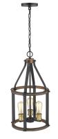 Three Light Pendant by Z-Lite - Kirkland Collection, Rustic Mahogany Finish - 472-3P-RM
